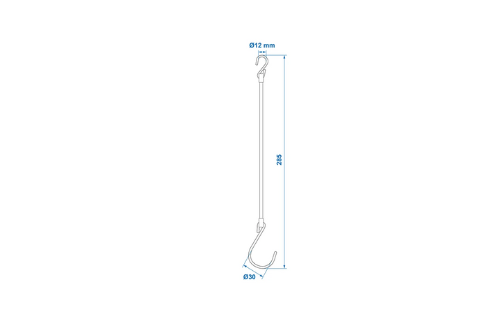 Satz mit vier Sicherheitsseilen mit Haken ProPlus 342130S, Länge 285 mm