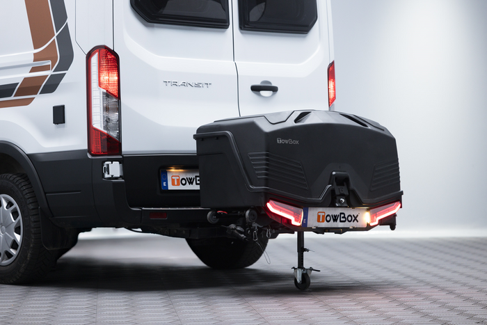 Towbox Camper Alpha schwarze LED (lang) - Heckträgerbox
