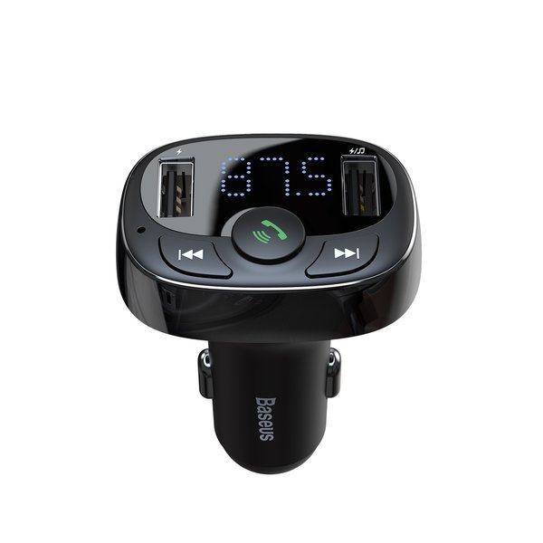 BASEUS T FM-Transmitter mit Bluetooth 4.2, MP3-Player, Kfz-Ladegerät und 2x USB 3,4 A