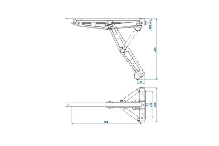 ProPlus 361506 ausziehbarer Eckstabilisator für 1100 kg Anhänger 495 mm