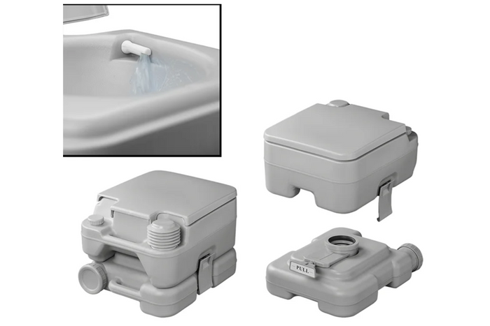 ProPlus 370415CR Tragbare Campingtoilette Grau 10L/10L