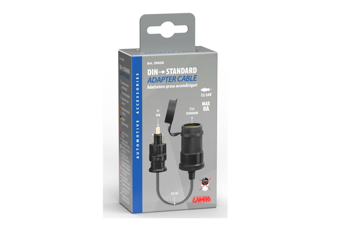 DIN-Adapter für Zigarettenanzünderbuchse LAMP 39028 Adapter 12/24V 8A