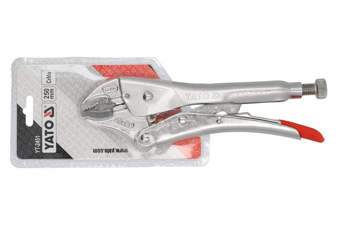 YATO YT-2451 kurze Feststellzange, abgerundete Backen, 250 mm