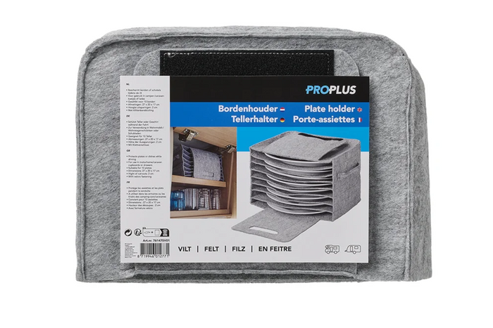 ProPlus 761475V01 Camping-Tellerorganizer, Filz, für 10 Teller