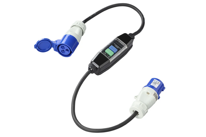 ProPlus 373589 CEE-Adapterkabel mit Fehlerstromschutzschalter, 120 cm