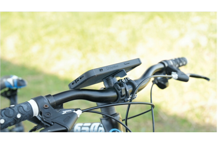 Handyhalterung mit Lampenriemen für Lenkerbefestigung