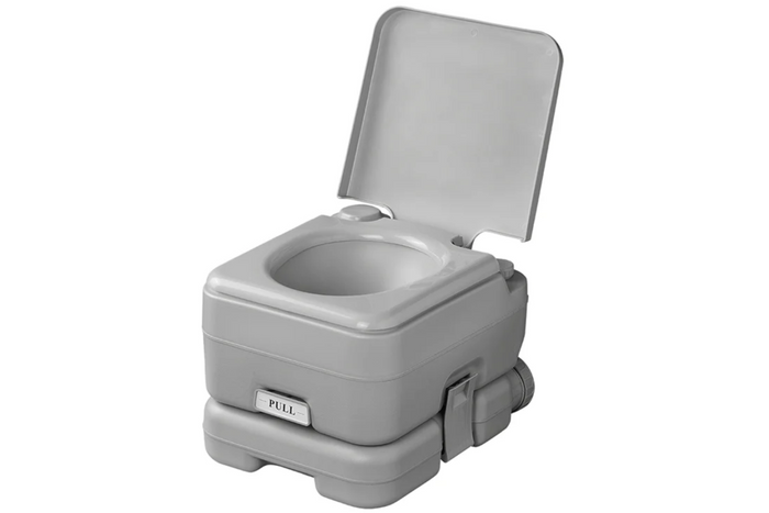 ProPlus 370415CR Tragbare Campingtoilette Grau 10L/10L