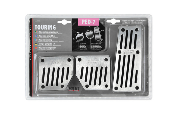 LAMPA TOURING BLACK PILOT Aluminium-Pedalkappen mit rutschfester Gummibeschichtung