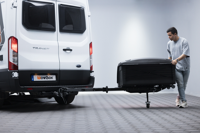 Towbox Camper Alpha schwarze LED (lang) - Heckträgerbox