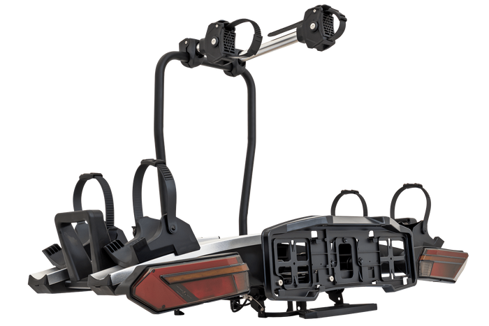 Inter Pack Velox 2 LED – faltbarer Anhängerkupplungs-Fahrradträger für 2 Fahrräder mit LED-Beleuchtung