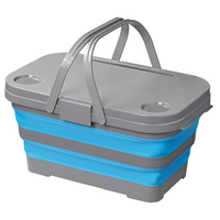 Picknickkorb mit Deckel ProPlus 370315, faltbarer Korb mit Tischfunktion, 20 l