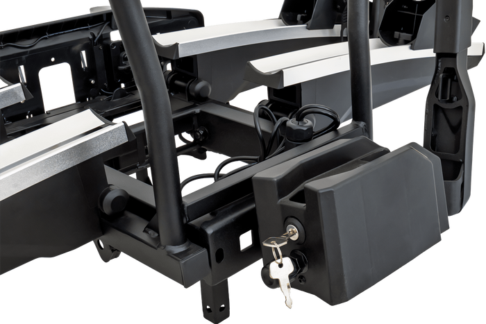 Inter Pack Velox 2 LED – faltbarer Anhängerkupplungs-Fahrradträger für 2 Fahrräder mit LED-Beleuchtung