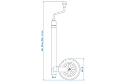 ProPlus 341510 Stützrad 150 kg 48 mm 800–1040 mm mit Waage