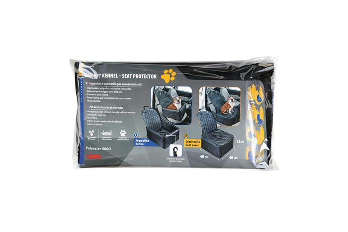 Hundetransportbox mit Lampe, Autositzschutz 40x40cm