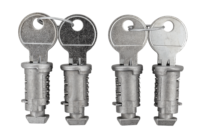 Set mit universellen Schlössern und Schlüsseln (4 Stück).