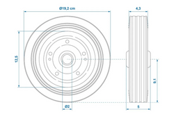 Ersatzrad für ProPlus 341540 Vollgummi-Stützrad 200x50mm