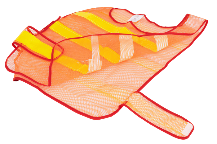 HERMON XXL orangefarbene reflektierende Weste mit seitlichem Klettverschluss