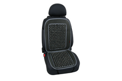 LAMPA Evoluzione graues Sitzkissen mit Holzperlen, Autositzmatte