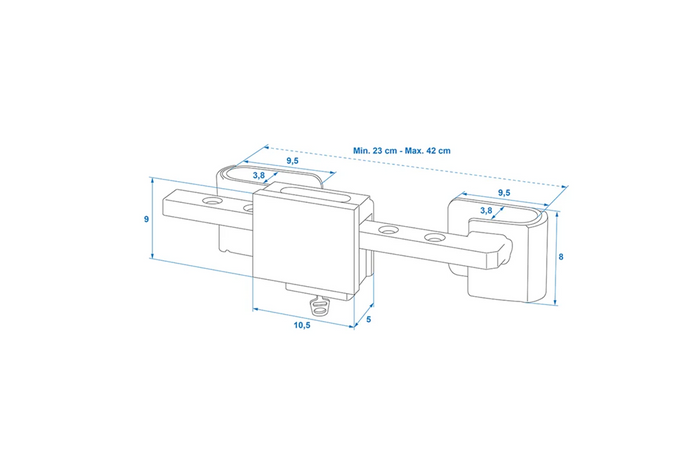 Diebstahlsicherung für Containeranhänger ProPlus 381341V01 verstellbares Schloss 23-42 cm