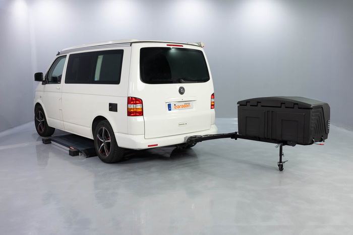 Towbox V3 Camper lang schwarz - Gepäckbox für Anhängerkupplung