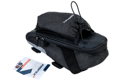 PROFEX 82318 Lange schwarze Luxus-Fahrradsatteltasche mit Flaschenfach