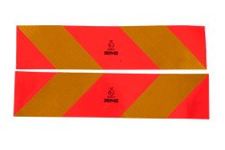 Aufkleber, reflektierende Aufkleber, kurze HERMON-Kennzeichnungsschilder für schwere Nutzfahrzeuge, 565 x 132 mm, links + rechts