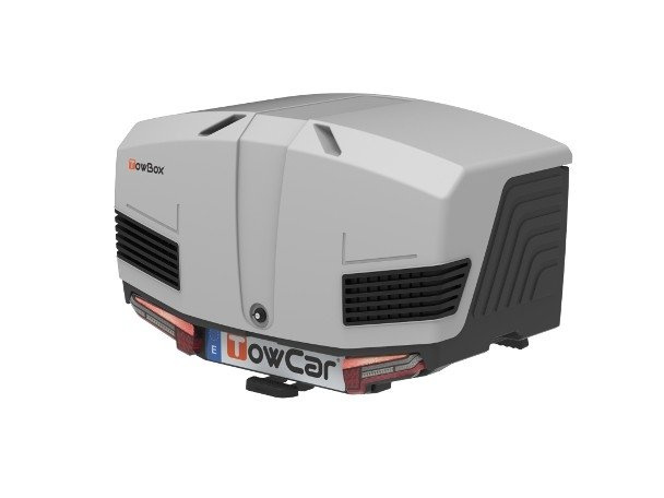 Towbox V3 Grey LED Edition – Gepäckbox für die Anhängerkupplung