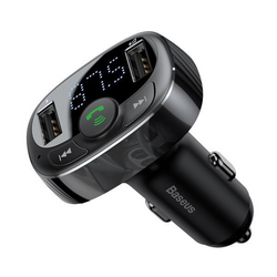 BASEUS T FM-Transmitter mit Bluetooth 4.2, MP3-Player, Kfz-Ladegerät und 2x USB 3,4 A