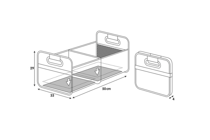 LAMPA Shop&Store L Einkaufskorb, faltbarer Aufbewahrungsbehälter, 50 x 33 cm
