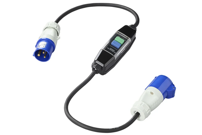 ProPlus 373589 CEE-Adapterkabel mit Fehlerstromschutzschalter, 120 cm