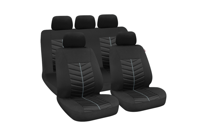 LAMPA Rapid Autositzbezüge, schwarz/grau, für Vorder- und Rücksitze