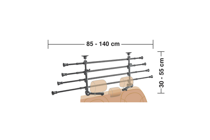 Kofferraumtrennwand LAMP GRG-9 Kompakte Hunde-/Gepäcktrennwand 85-140cm